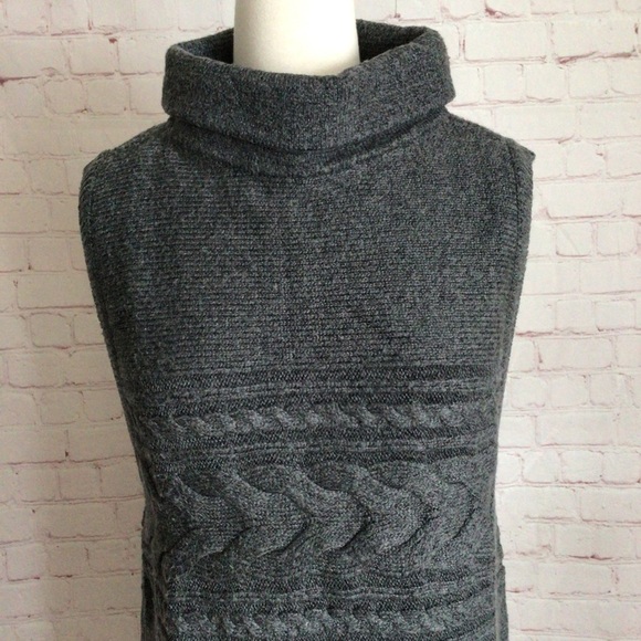 Talbots Gray Sleeveless Turtleneck Sweater Dress - Size Small - Picture 2 of 7